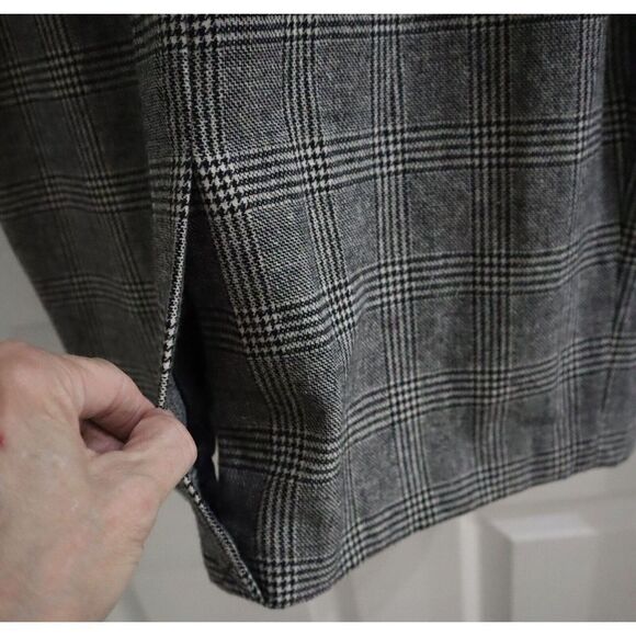 Zara Basic 2753/228/093 Women's Sz L Glen Plaid Wool Blend Sheath Dress $159 - Picture 8 of 14